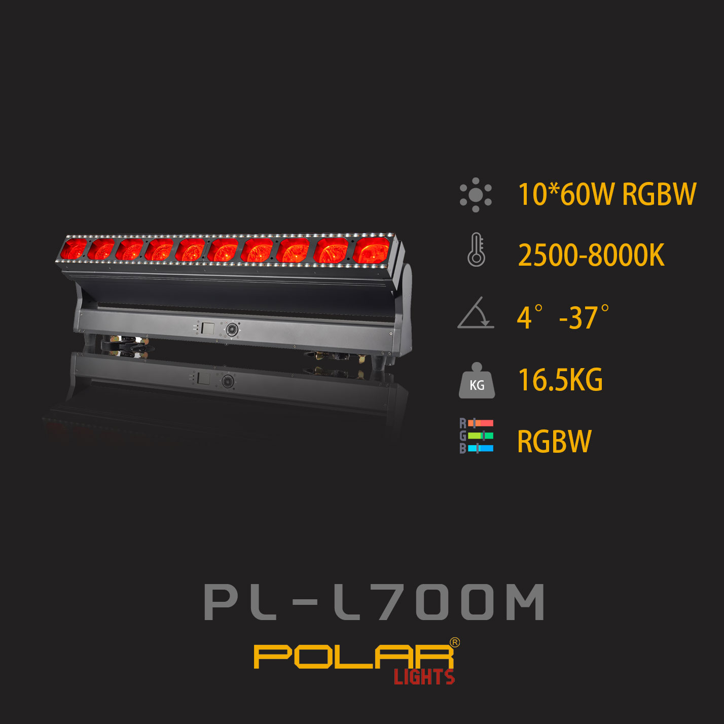 LED 10PCSx 60W Pixel Bar Moving Head with RGB Strips