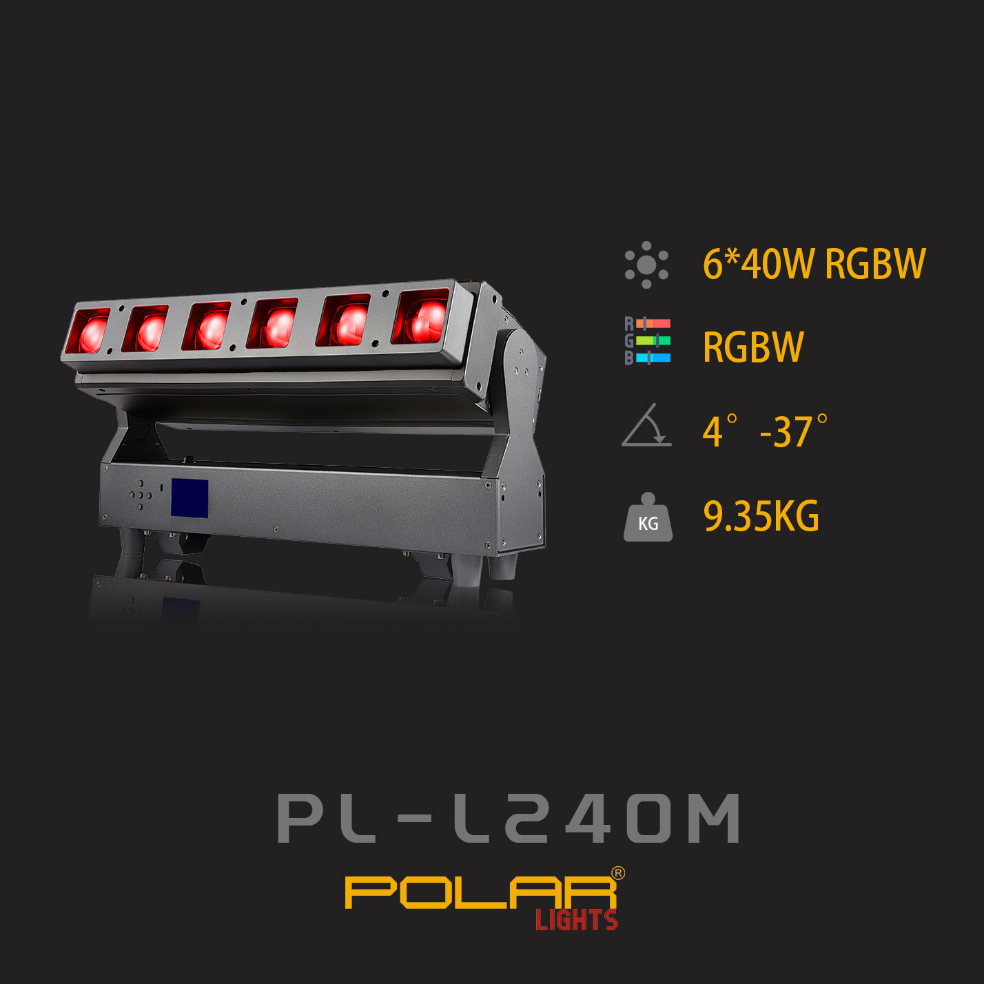6x40W LED Beam Wash Moving Head Light