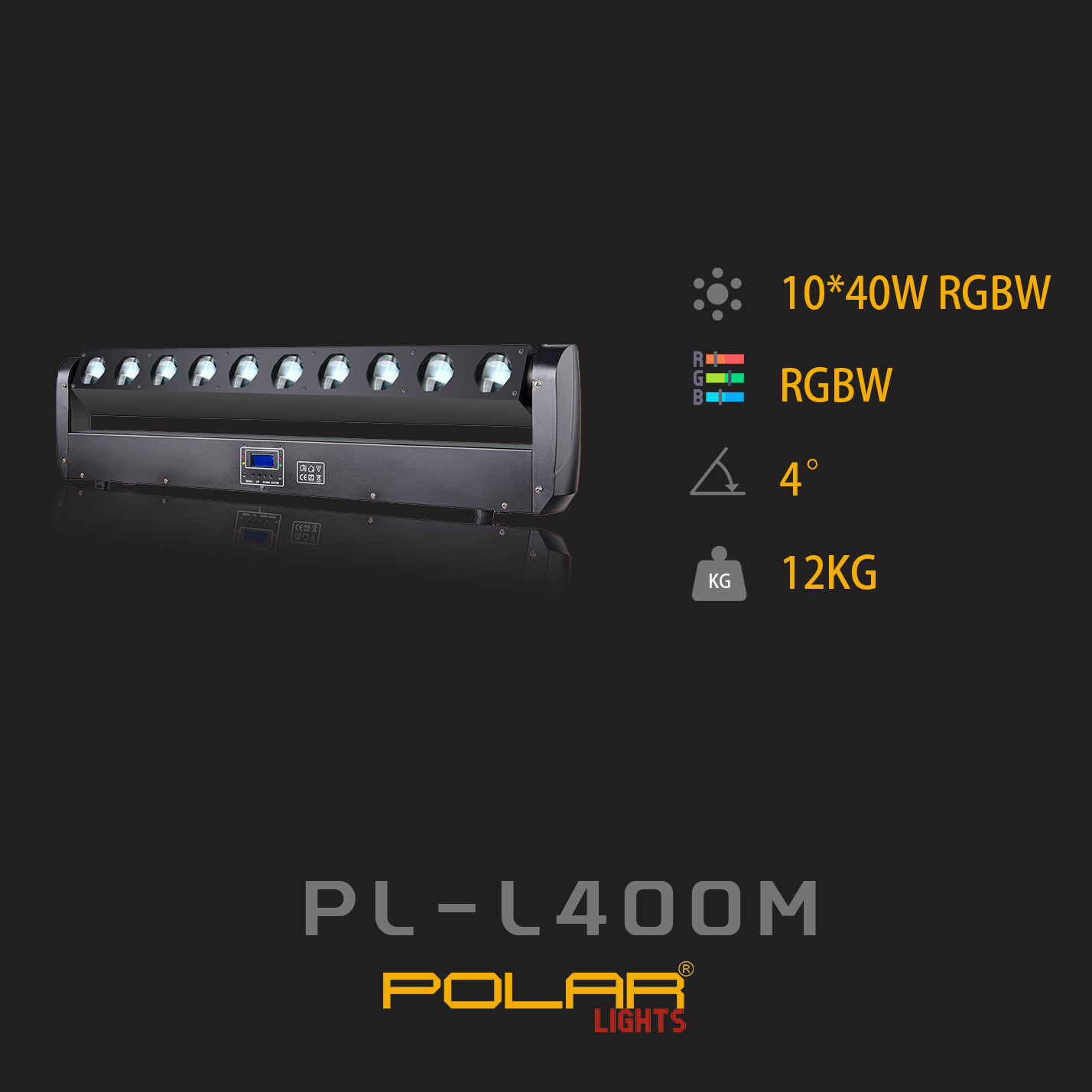 10x40W LED Beam Wash Moving Head Light