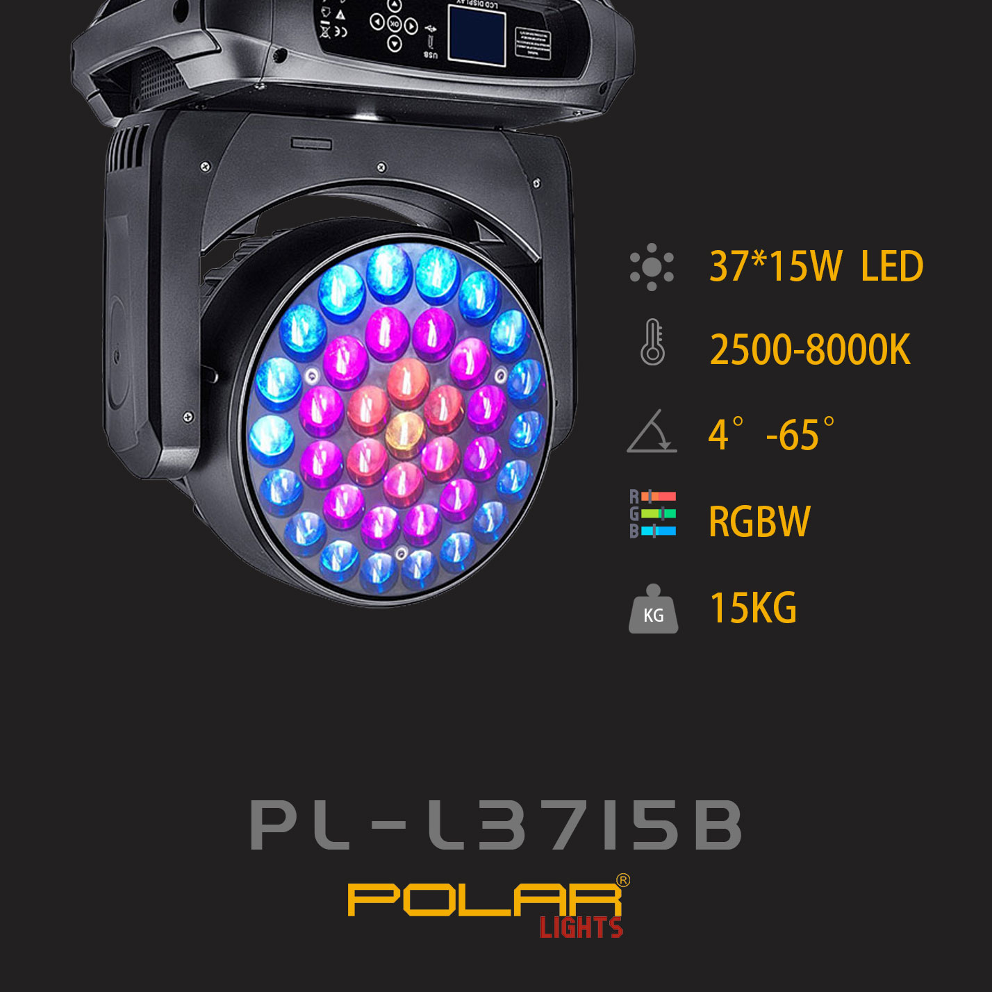 LED 37*15W Zoom Wash Moving Head