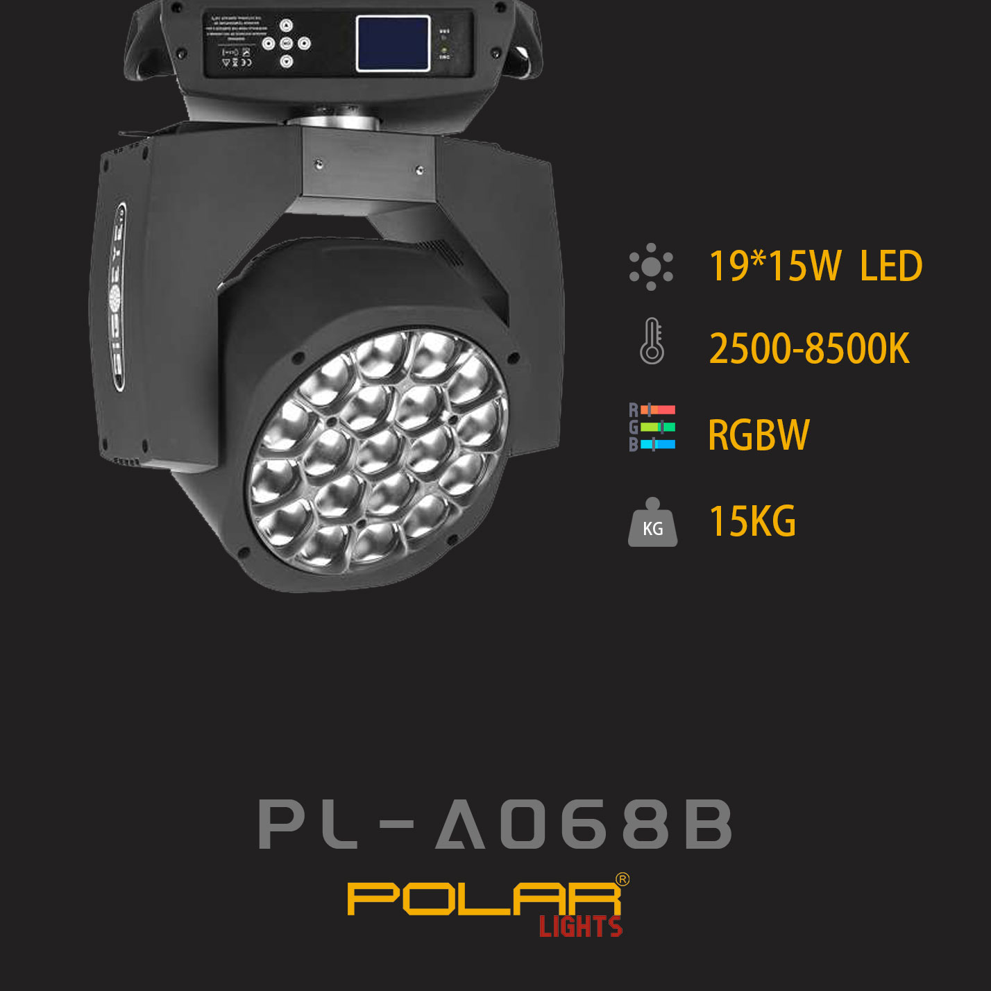 19pcs LED Moving Head With Zoom