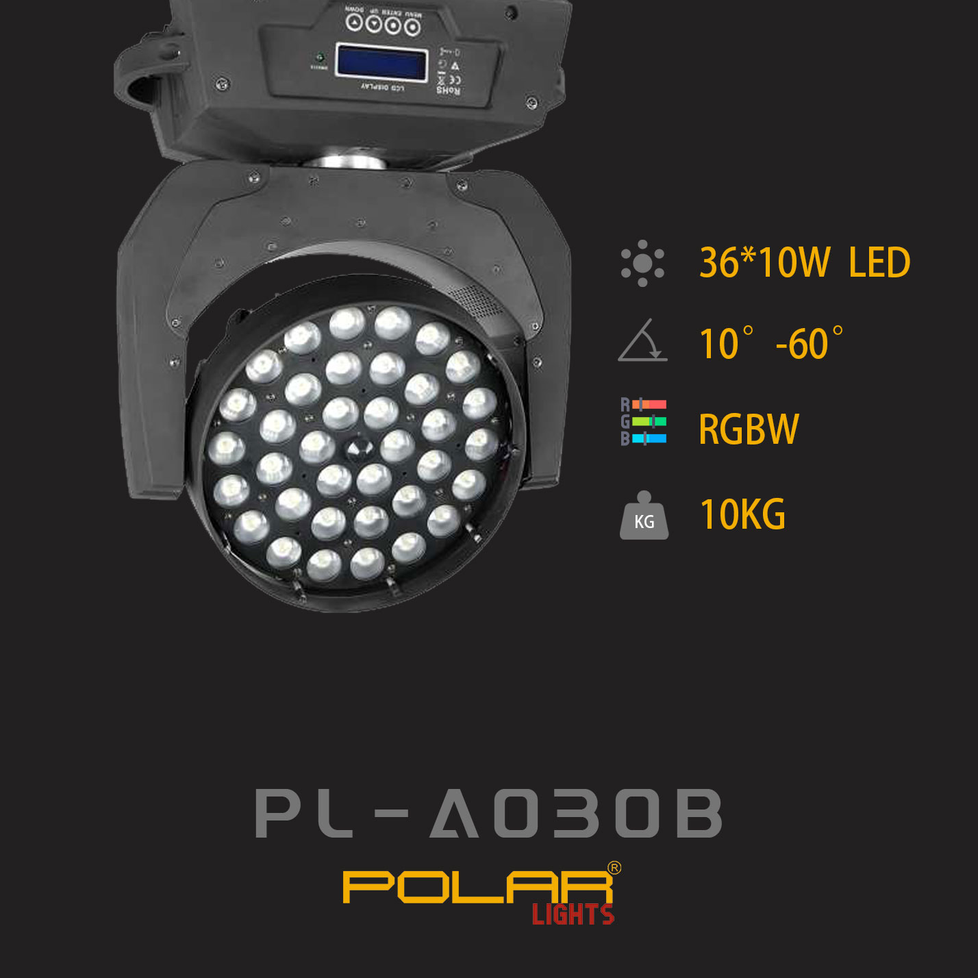 LED 36pcs Zoom moving head light